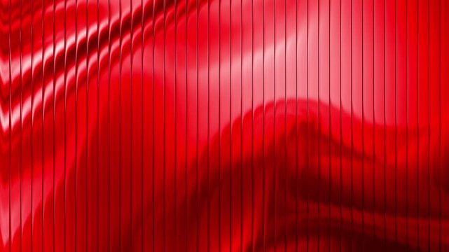 4k motion abstract ribbed fractal glass distortion showing flowing red light reflections with smooth dynamic movement and surreal texture.
