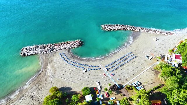 The coast near the city of Palinuro, Campania, Italy