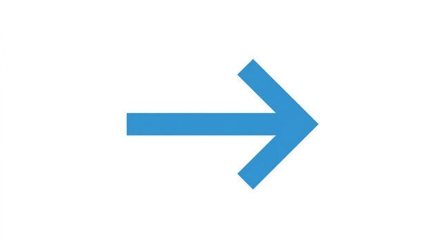 Blue arrow pointing to the right on a white background.