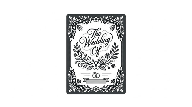 Elegant Wedding Invitation Design with Floral Border and Script Font.