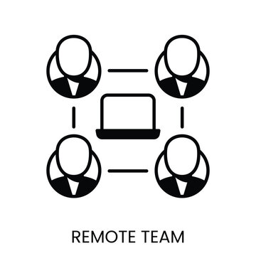 Remote Team Icon - Distributed Team Collaboration. Remote team icon for virtual teams, distributed workforce, and remote collaboration. Perfect for remote work tools, digital transformation.