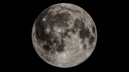 Fototapeta premium The moon's rugged surface shines in stark detail against the vast darkness of space, a celestial marvel.