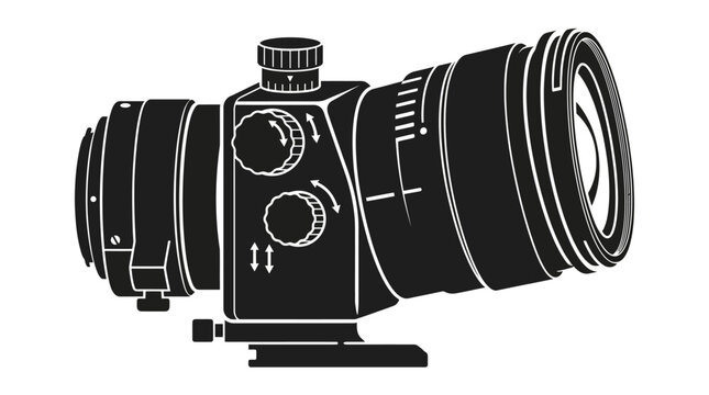 Professional Photography Lens with Precision Adjustment Dials and Settings.