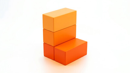 Naklejka premium Four orange rectangular blocks arranged in an L shape construction