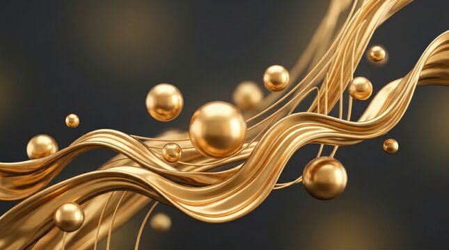Luminous amber hoops interlaced with drifting orbs form remarkable and eye catching display