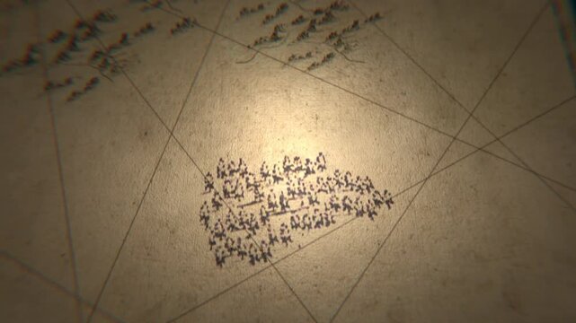 Flying Over Ancient Abstract Map. Seamless background.