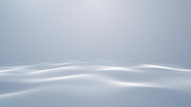 Digital wave particle form white digital background. Soft light designer background. White 3D space waves. Looped white background 60 fps.