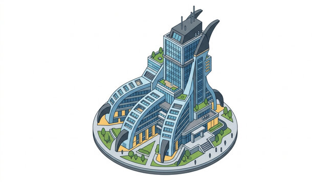 Futuristic City Skyline Architecture Model.