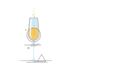 Minimalist Line Art Illustration of a Champagne Flute © Yusuf Alfarizi Naufa