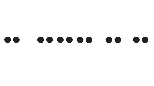 The circles move back and forth in pairs, simulating atomic structure.