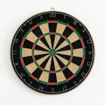 Classic Empty Bristle Dartboard with White Background