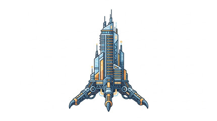 Futuristic Space Station Architecture. © Box