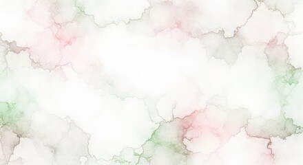 Obraz premium Soft watercolor marble background with pink green and white hues
