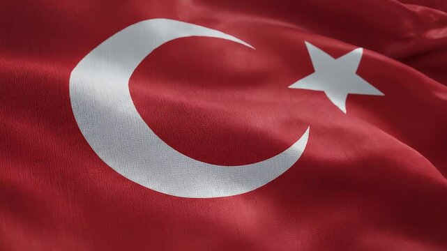 Exhibition of the Turkish flag at a cultural event celebrating heritage and unity
