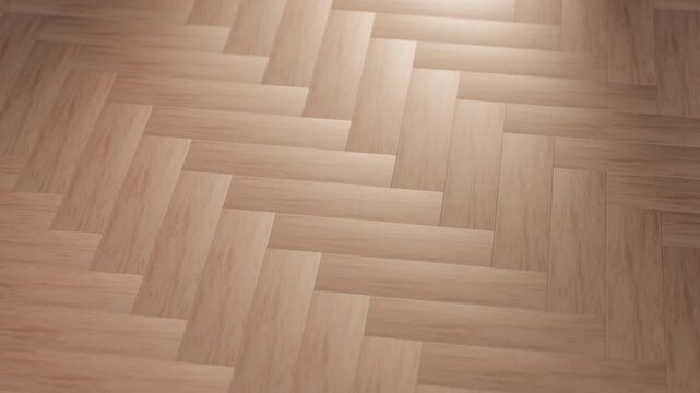 Wood Flooring Installation 3d animation. Installation of wooden laminate flooring in a modern empty room. Home renovation, interior construction, and flooring installation concepts