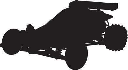Dynamic silhouette illustration of a high-performance off-road racing vehicle, emphasizing speed, agility, and competitive spirit in extreme sports © IMadePalguna