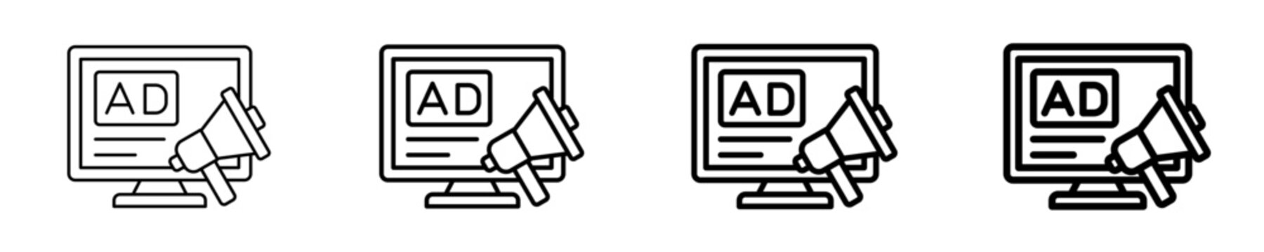 Online Advertising Icon Set Different Style Collection