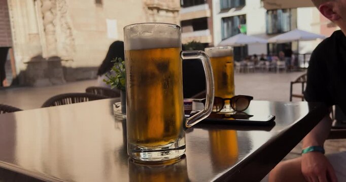 glass of beer on the table