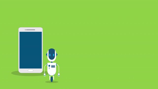 AI cybersecurity protection on smartphone screen, 4K animated video