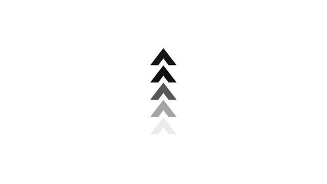 Five vertical arrows with gradient fading color effect
