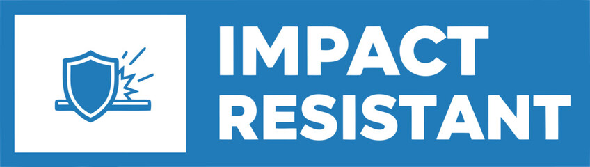 Obraz premium Impact Resistant Icon with Shield Symbol on Blue Background