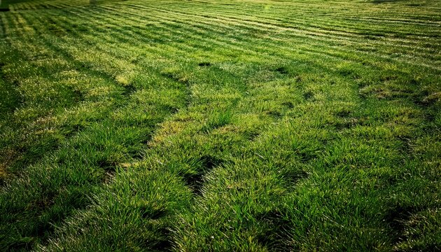 Freshly Scarified Lawn Texture In Early Spring
