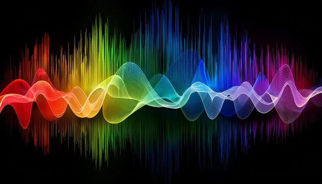 Abstract Rainbow Sound Wave Graphic Elements