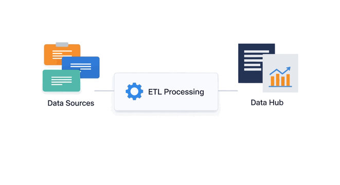 ETL processing data flow diagram.