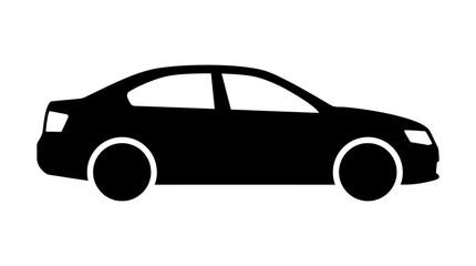 Fototapeta premium Black car silhouette on white background vector illustration