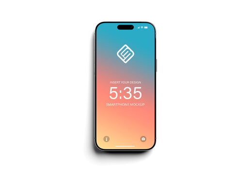 Isolated Glossy Smartphone with Editable Background and Shadow Mockup