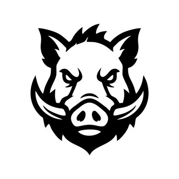 Aggressive wild boar head mascot