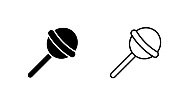 Round Lollipop Glyph and Line Icon