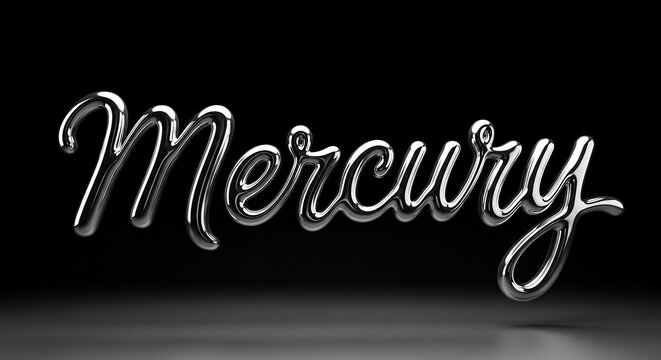 Chrome Mercury Logo Text on Black Background.