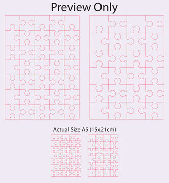 A5 Size Puzzle Template - Die cut - Mold