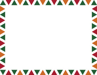 Obraz premium Rectangular frame with alternating red, green, and orange triangle pattern