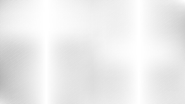 A clean white and gray halftone dot vector background displays a soft metallic gradient with industrial texture. This digital backdrop is ideal for tech and corporate presentations.
