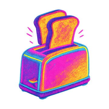 PNG Vibrant retro toaster illustration