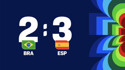 Naklejka na ściany i meble Football 2026 soccer Match Scoreboard Presentation Graphic with Dynamic Sports Background. world football mundial or soccer cup 2026 vector design
