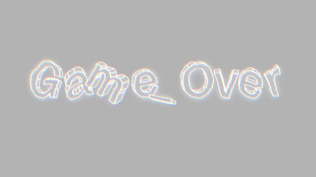 3D style Game Over text phrase fun loop animation
