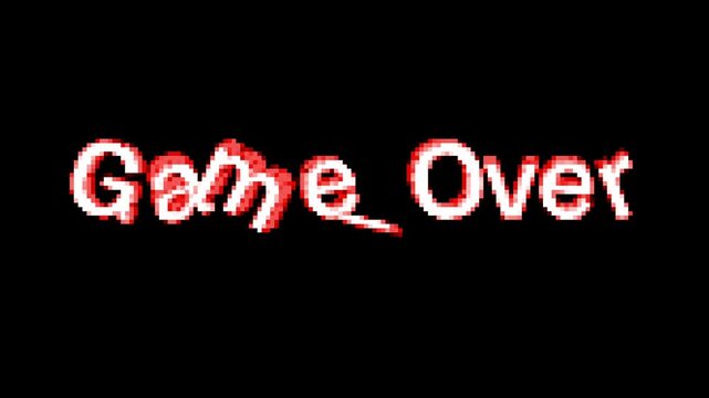 3D style Game Over text phrase fun loop animation