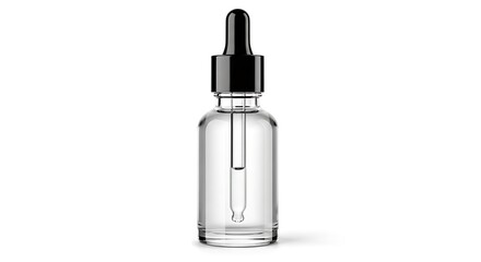 Naklejka premium Dropper bottle stands vertically against a clean white background to showcase premium cosmetic packaging.