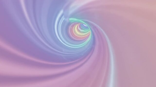 Hypnotic tunnel of light with smooth flowing pastel colors for abstract background