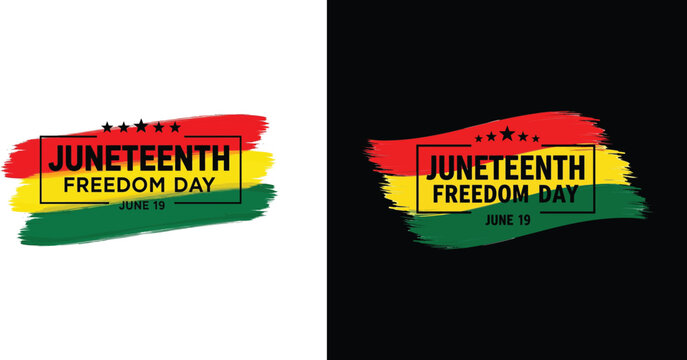 Juneteenth national independence day graphic freedom day celebration design with red black and green colors
