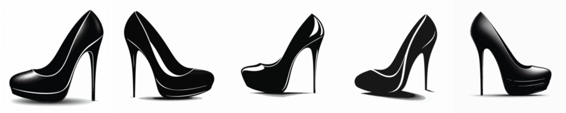 Vector silhouette of high heels