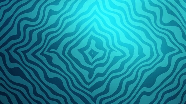 Abstract dark blue and cyan gradient background diamond pattern with optical illusion concentric lines. Suitable for graphic design, backgrounds, digital art, and prints.