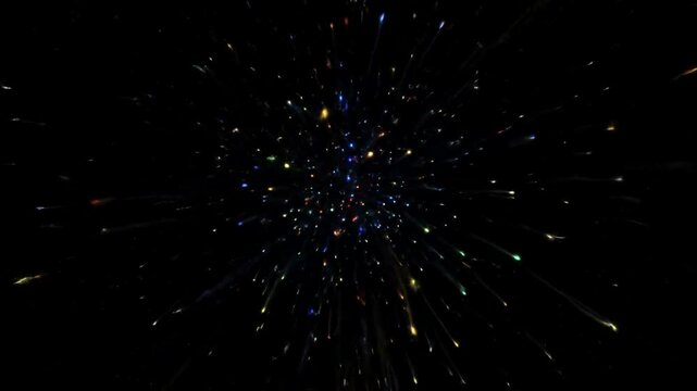 Fireworks Exploding in Dark Sky.