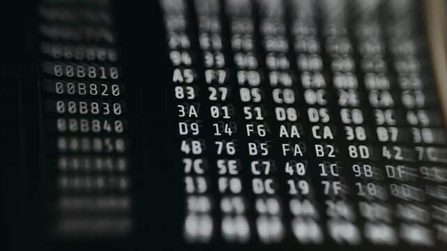 Codes representing bytes of data within a program