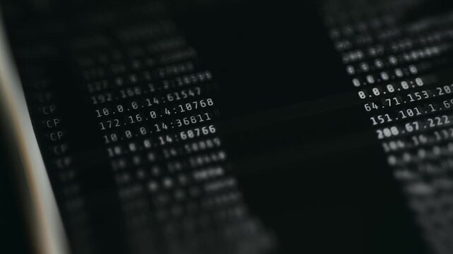 List of IP addresses and network-related data