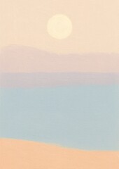 Obraz premium Minimalist pastel landscape wallpaper.