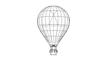 A 2D CAD Vector illustration of a hot air balloon soars high © Stock Image Paradise